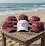 Custom Bridal Party Hats | Maroon Bachelorette Caps | Personalized Bridesmaid Hat | Vintage Washed Cotton Fantasy Wedding Gift