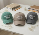 Class of 2038 Embroidered Hat, Personalized Graduation Year Baseball Cap