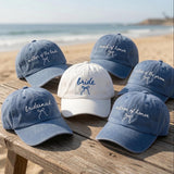 Coquette Bow Bride Hat | Something Blue Bridesmaid Dad Hat | Custom Bridal Party Hats | Personalized Maid of Honor Bachelorette Gift