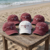 Custom Bridal Party Hats | Maroon Bachelorette Caps | Personalized Bridesmaid Hat | Vintage Washed Cotton Fantasy Wedding Gift