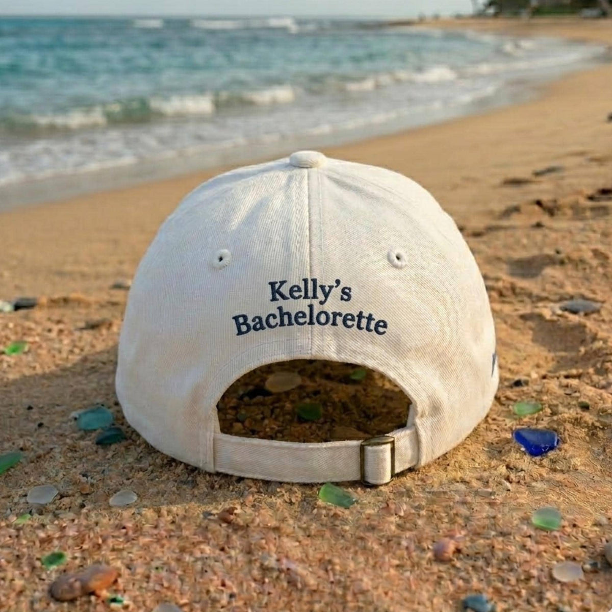 Personalized Seashell Bride Embroidered Hat, Custom Beach Bachelorette Baseball Cap, Bridal Gift