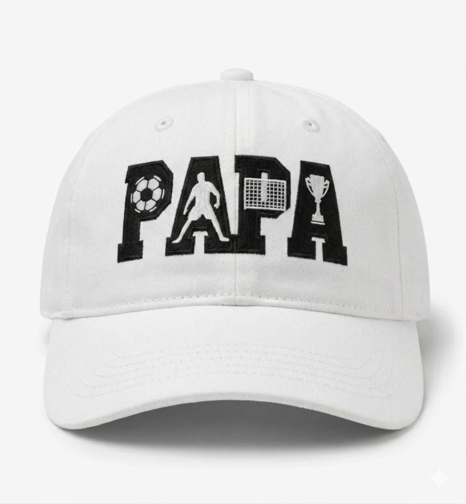 Papa Soccer Embroidered Dad Hat - Minimalist Football Fan Cap