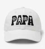 Papa Soccer Embroidered Dad Hat - Minimalist Football Fan Cap