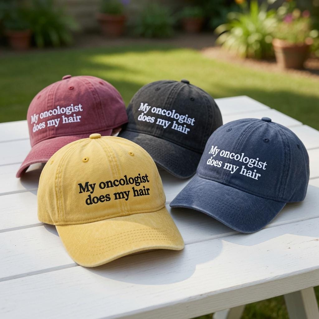 Embroidered My Oncologist Does My Hair Hat, Funny Chemo Baseball Cap, Cancer Awareness Gift, Support Squad Humor Dad Hat