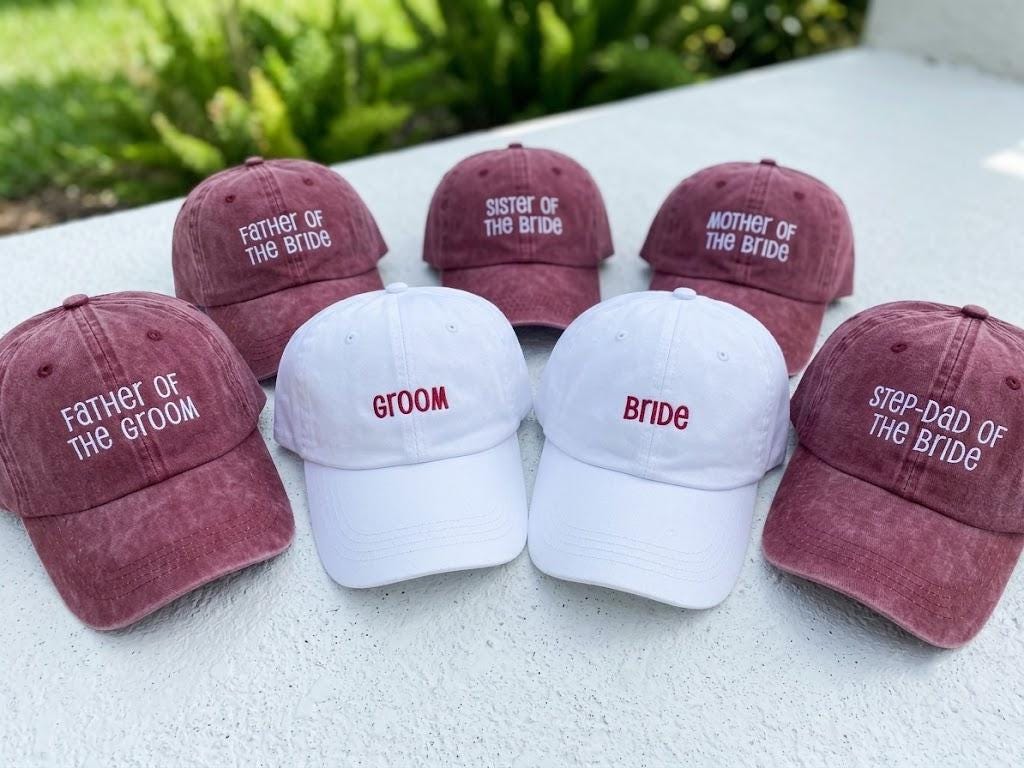 Custom Wedding Party Embroidered Hat, Bride Groom Baseball Cap, Mother Sister Of The Bride Gift, Engagement Party Matching Group Dad Hat