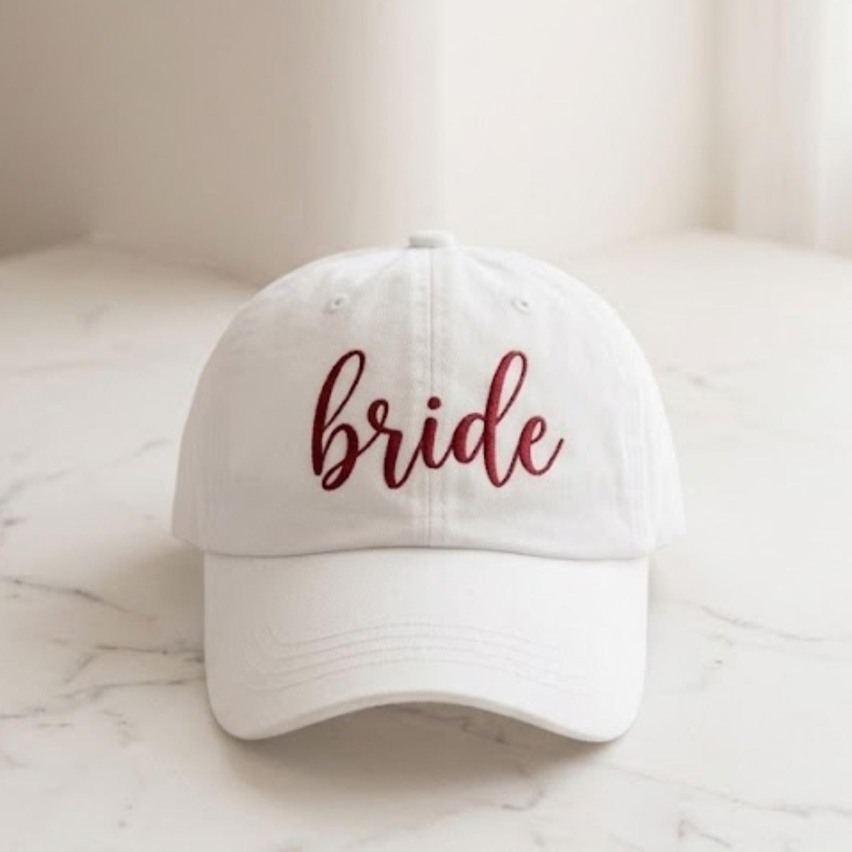 Embroidered Bride Monogram Baseball Cap - Personalized Bachelorette Party Bridal Cotton Dad Hat
