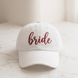 Embroidered Bride Monogram Baseball Cap - Personalized Bachelorette Party Bridal Cotton Dad Hat