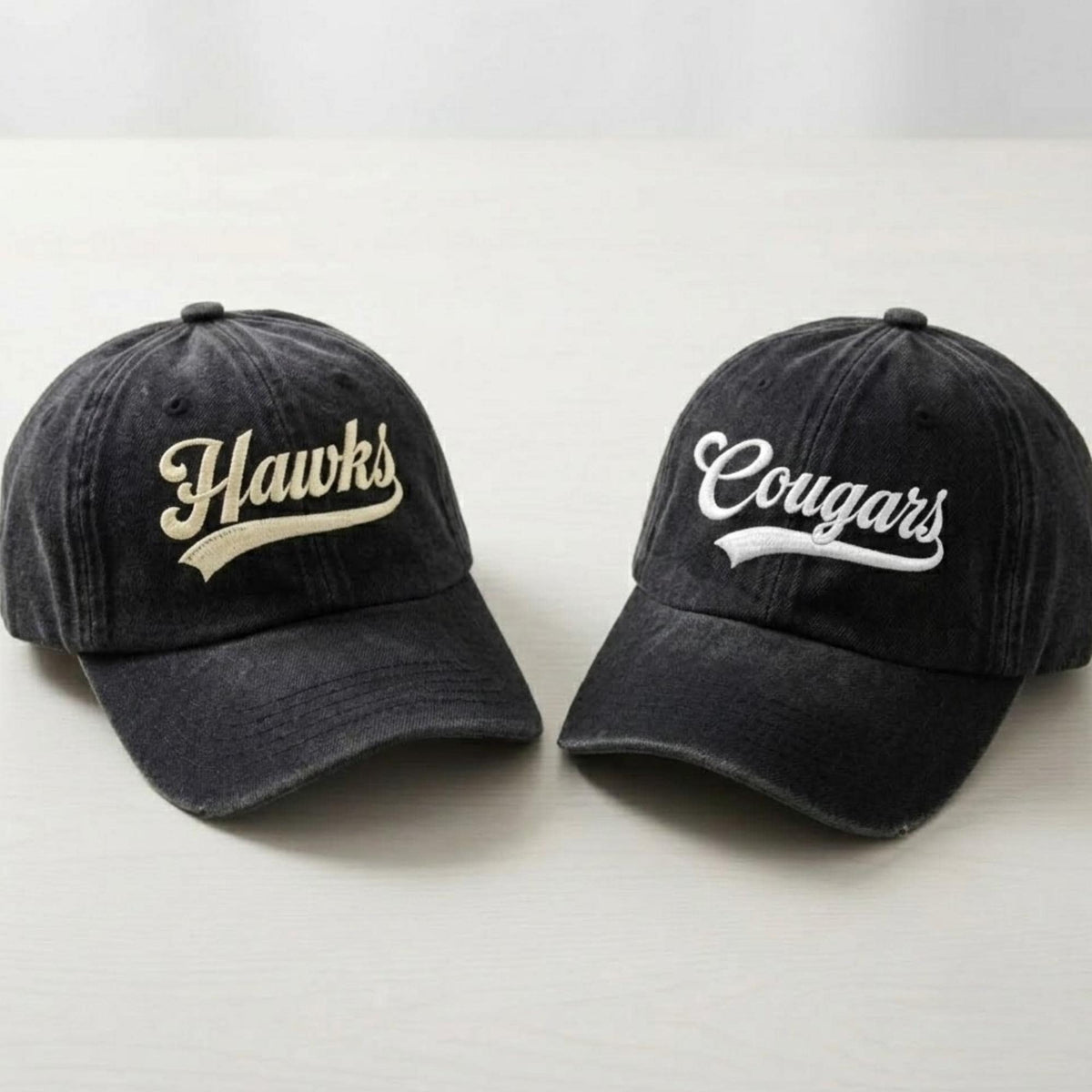Personalized School Mascot Embroidered Hat, Custom Team Logo Baseball Cap, School Spirit Gift