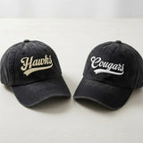 Personalized School Mascot Embroidered Hat, Custom Team Logo Baseball Cap, School Spirit Gift