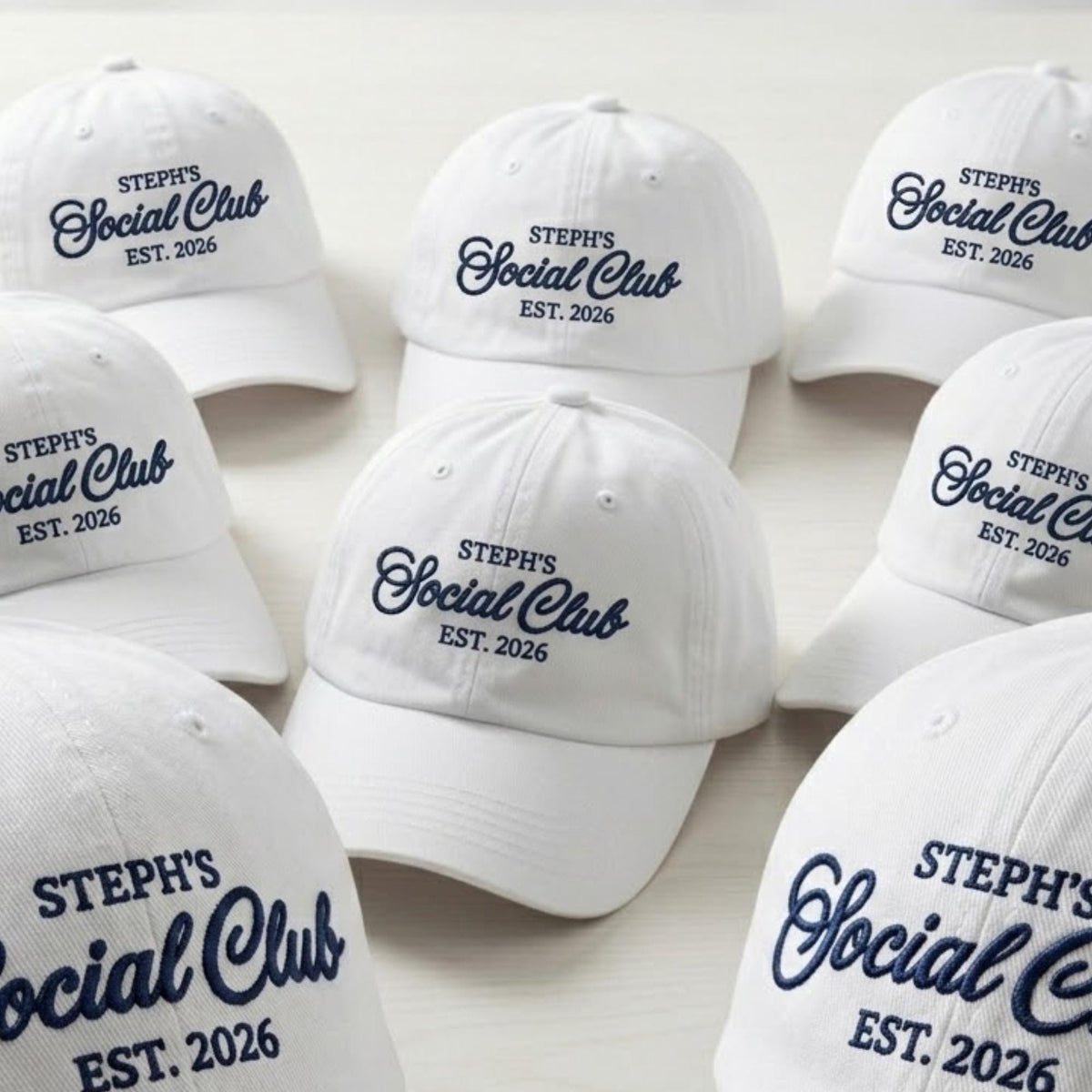 Personalized Social Club Embroidered Hat, Custom Club Name Cotton Baseball Cap