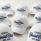 Personalized Social Club Embroidered Hat, Custom Club Name Cotton Baseball Cap