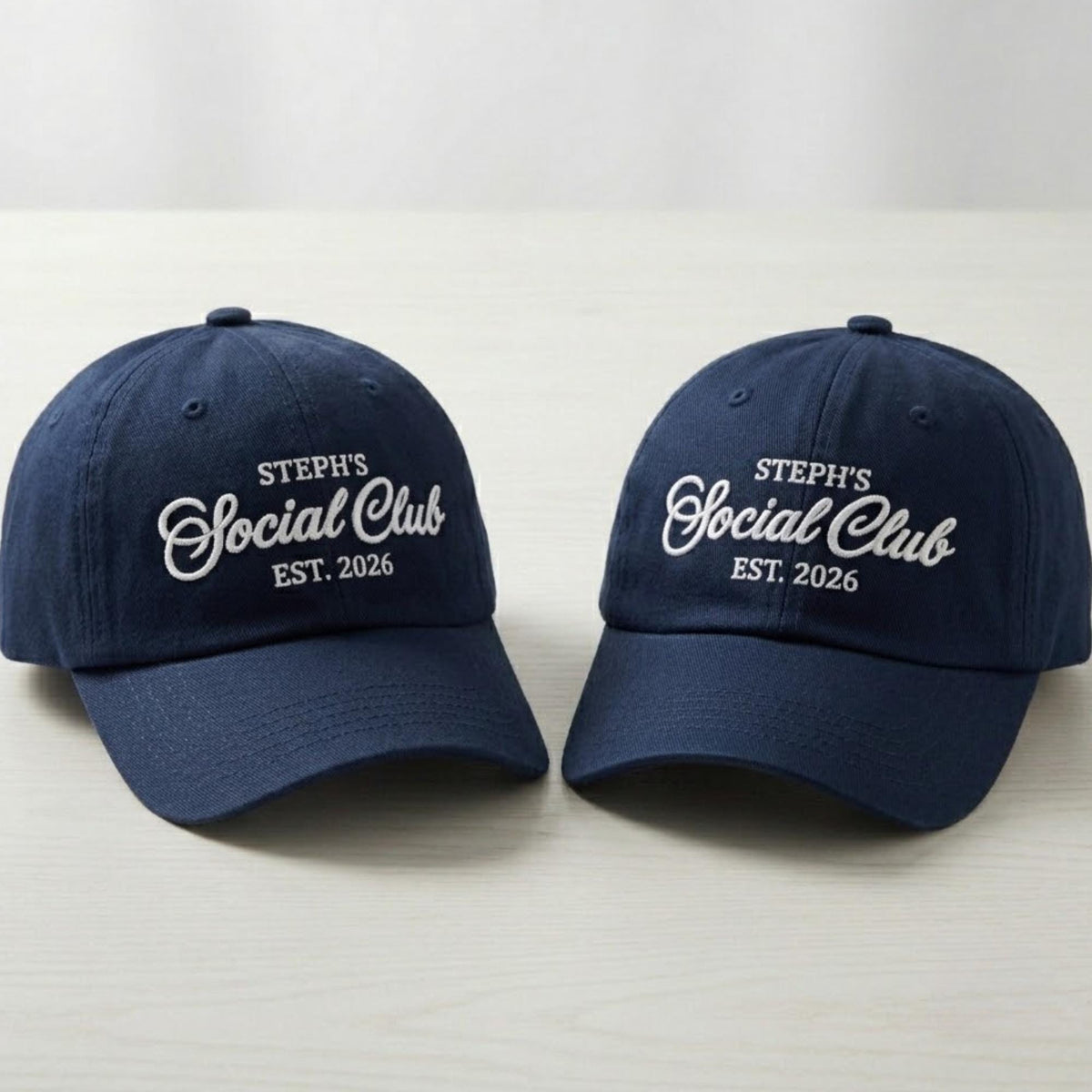 Personalized Social Club Embroidered Hat, Custom Club Name Cotton Baseball Cap