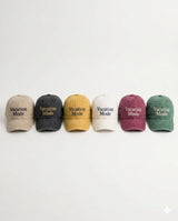Custom Beach Vacation Embroidered Hat, Vintage Washed Baseball Cap, Summer Travel Gift