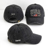 American Flag Embroidered Hat, Patriotic USA Baseball Cap, Fourth of July Gift