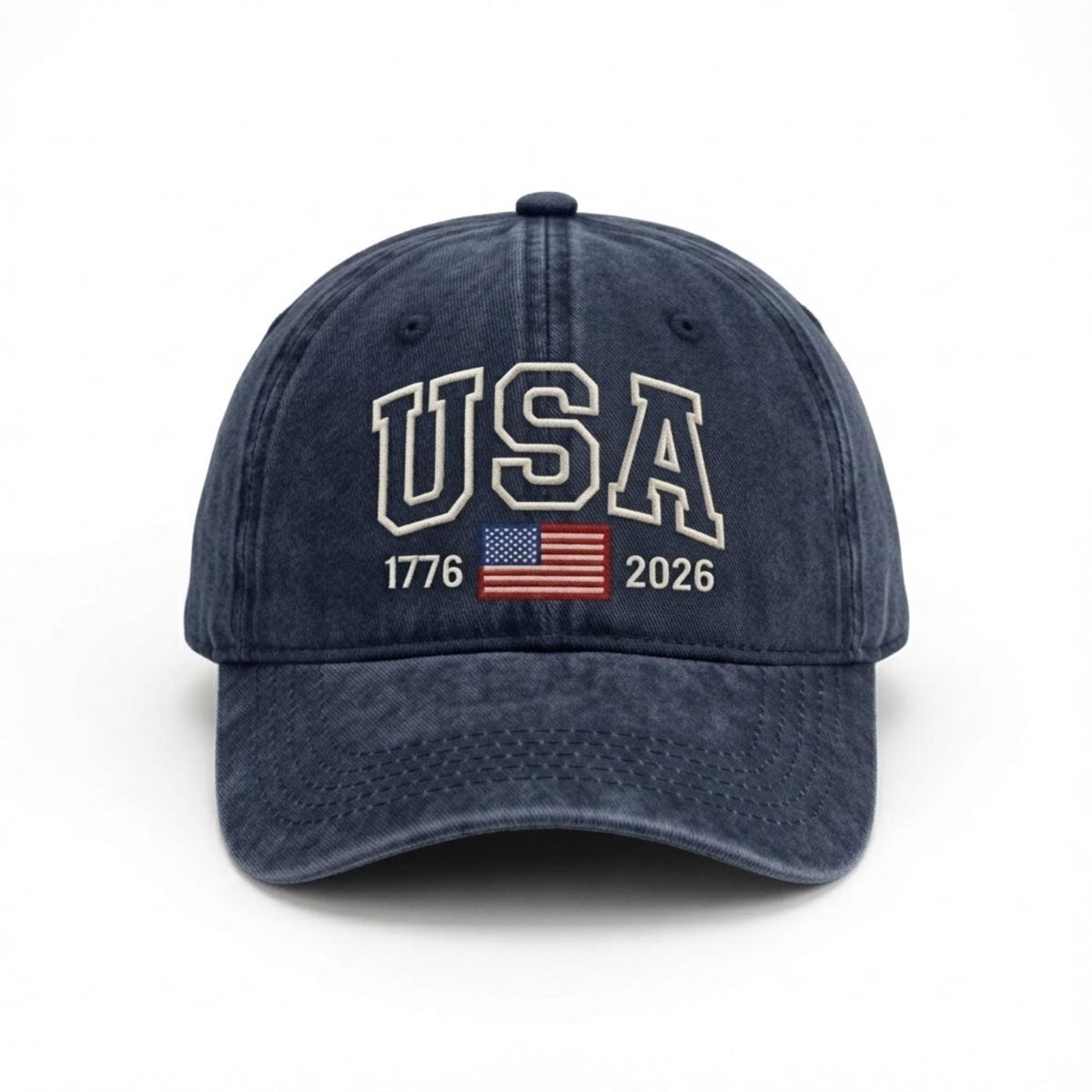 American Flag Embroidered Hat, Patriotic USA Baseball Cap, Fourth of July Gift