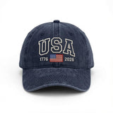 American Flag Embroidered Hat, Patriotic USA Baseball Cap, Fourth of July Gift