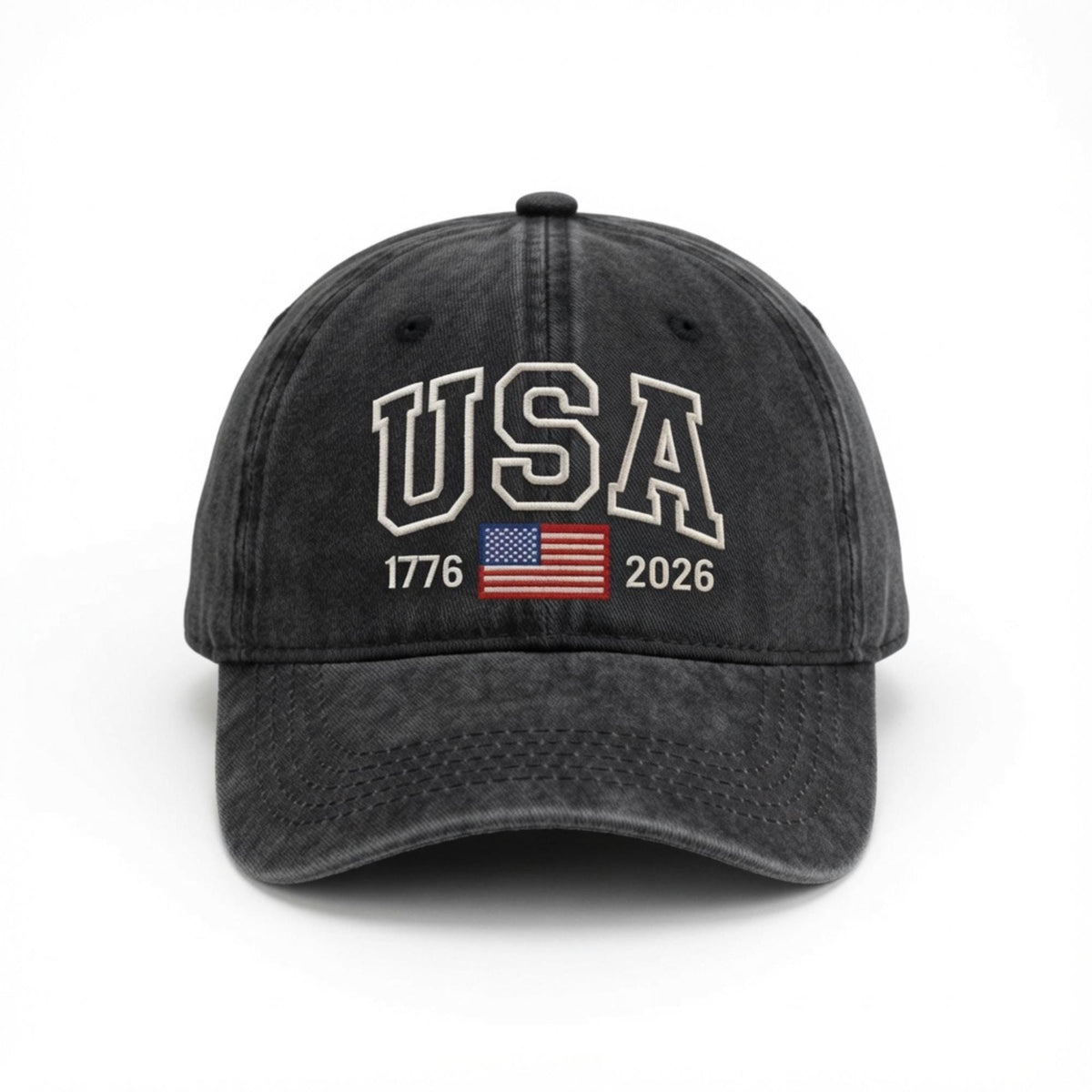 American Flag Embroidered Hat, Patriotic USA Baseball Cap, Fourth of July Gift