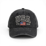 American Flag Embroidered Hat, Patriotic USA Baseball Cap, Fourth of July Gift