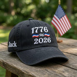 Custom Name 1776 2026 Dad Hat | Personalized Patriotic America 250th Cap | Custom Embroidered Family July 4th Matching Group Gifts