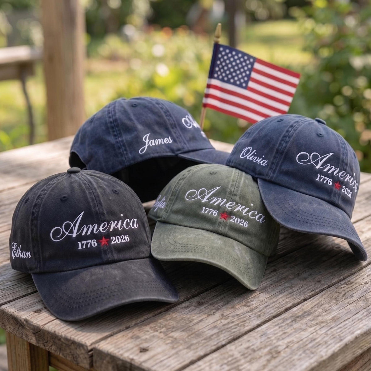 Custom Name America 250th Anniversary Hat | Personalized Patriotic 1776 2026 Dad Cap | Custom Embroidered Family July 4th Group Gifts