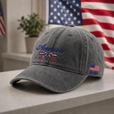 Patriotic Bow Embroidered Hat, Red White and Blue American Baseball Cap