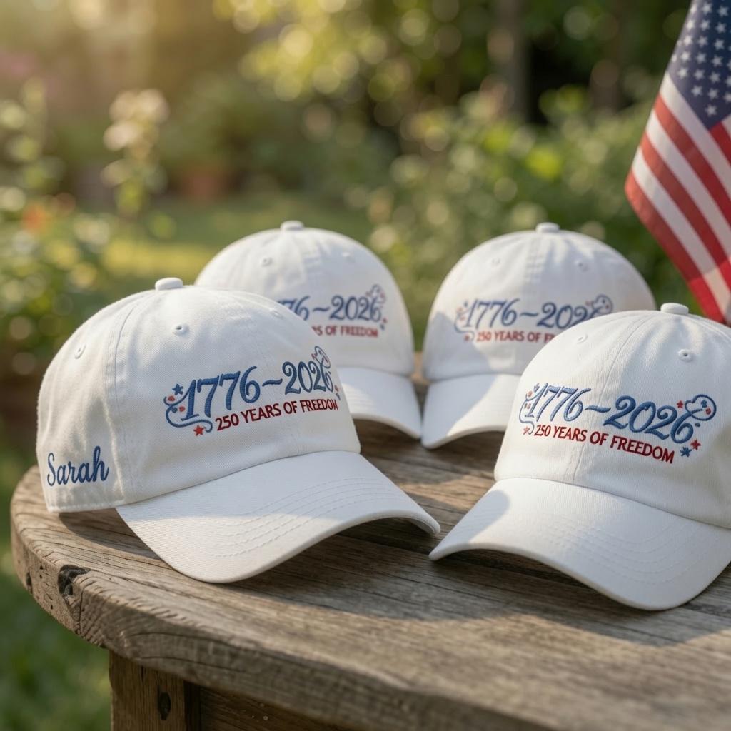 1776 Patriotic Embroidered Hat, Vintage American Flag Baseball Cap, Independence Day Gift