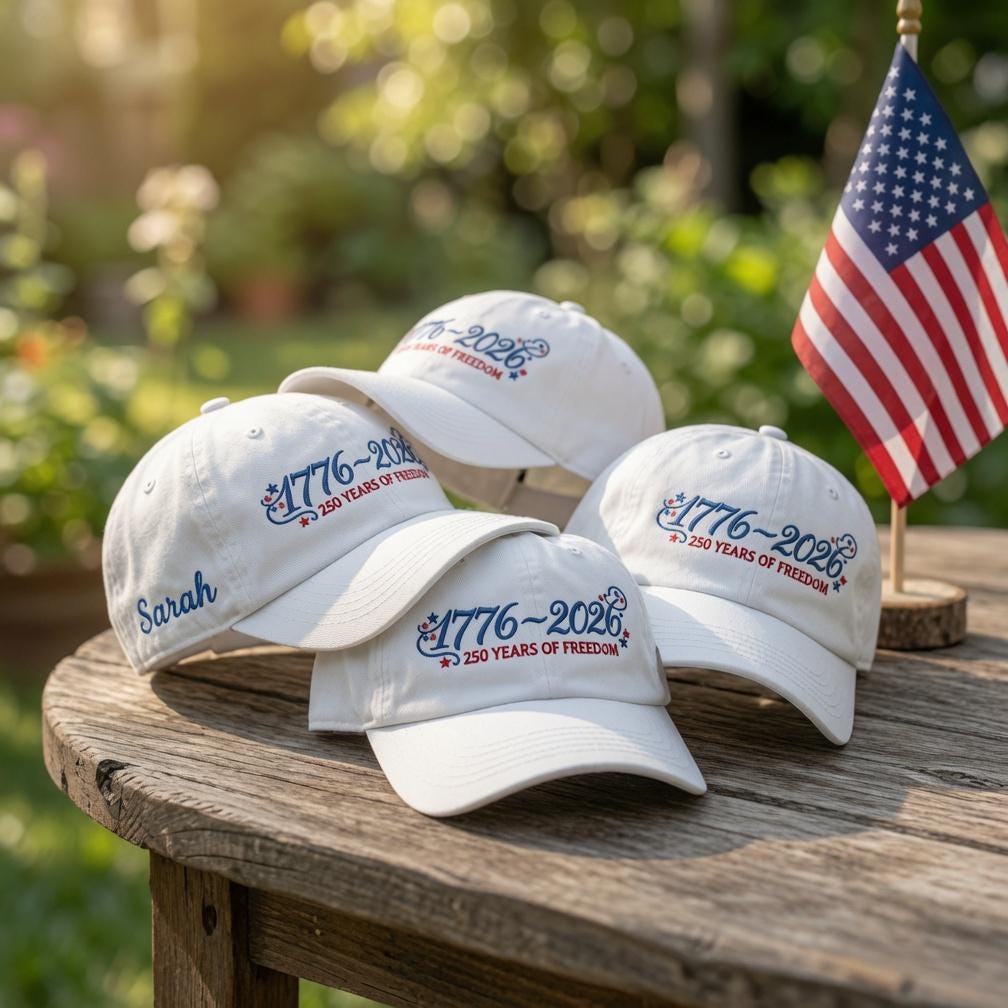 1776 Patriotic Embroidered Hat, Vintage American Flag Baseball Cap, Independence Day Gift