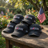 Custom Freedom USA Flag Embroidered Baseball Cap - Personalized Patriotic 4th of July Cotton Dad Hat