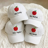 Personalized Teacher Name Embroidered Hat, Custom Back to School Baseball Cap, Educator Gift