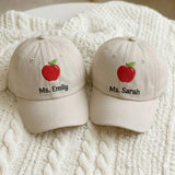Personalized Teacher Name Embroidered Hat, Custom Back to School Baseball Cap, Educator Gift