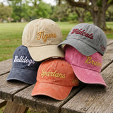 Custom Team Mascot Hat | Vintage Cap | Personalized School Spirit Baseball Hat | Embroidered Team Name Cap | Custom Gift