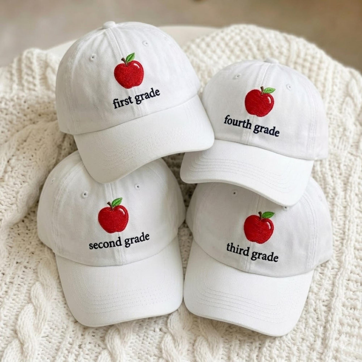 Matching Teacher Team Embroidered Hats, Custom School Staff Cotton Baseball Caps