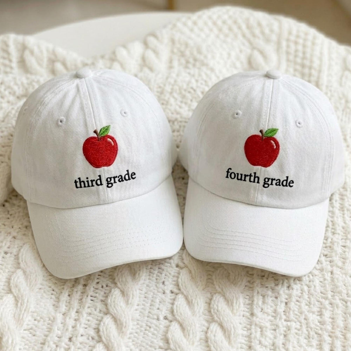 Matching Teacher Team Embroidered Hats, Custom School Staff Cotton Baseball Caps