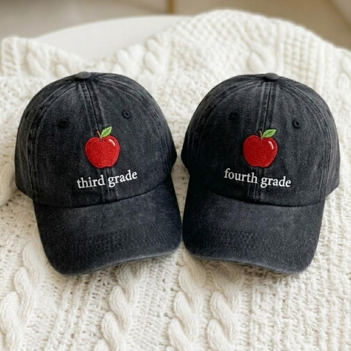 Matching Teacher Team Embroidered Hats, Custom School Staff Cotton Baseball Caps