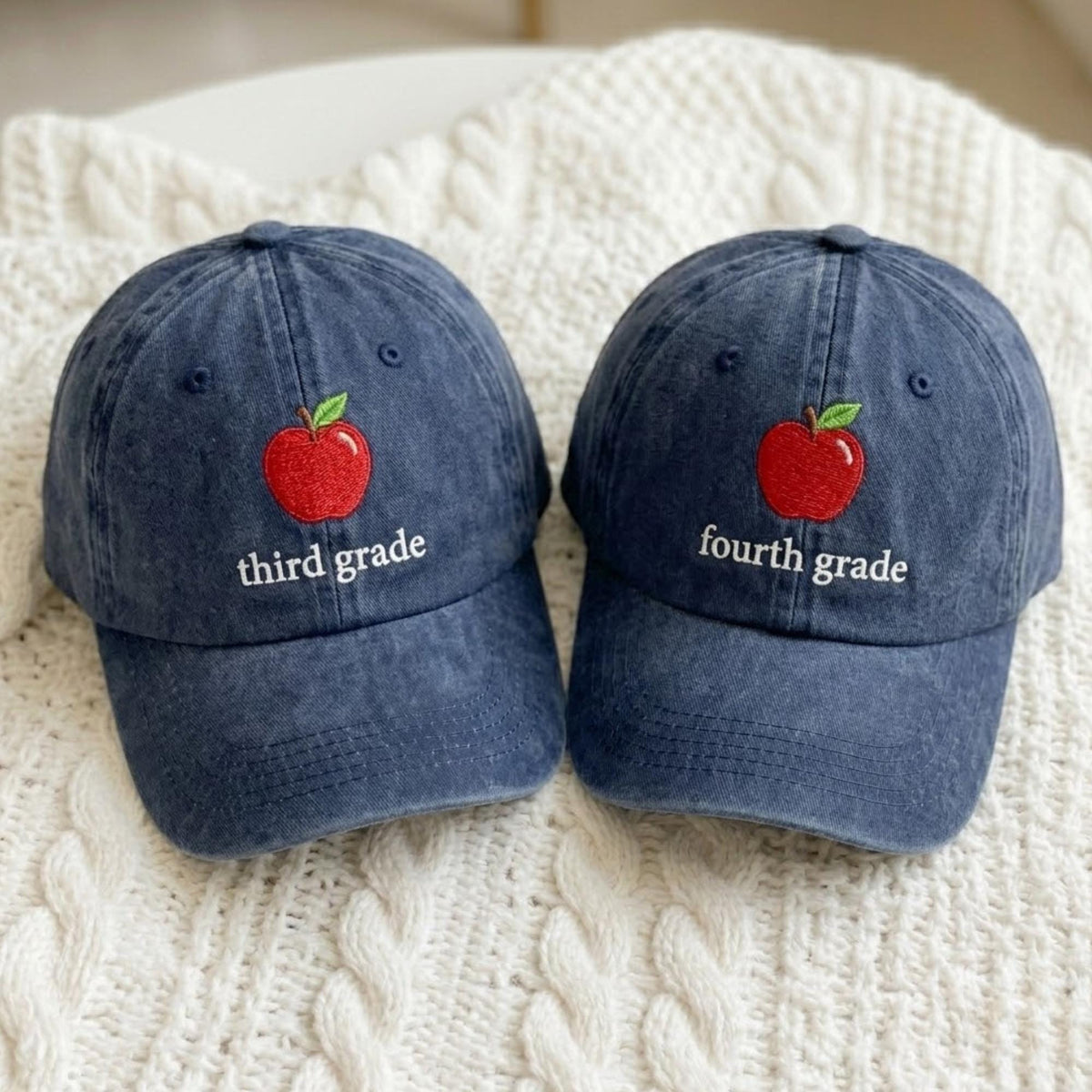 Matching Teacher Team Embroidered Hats, Custom School Staff Cotton Baseball Caps
