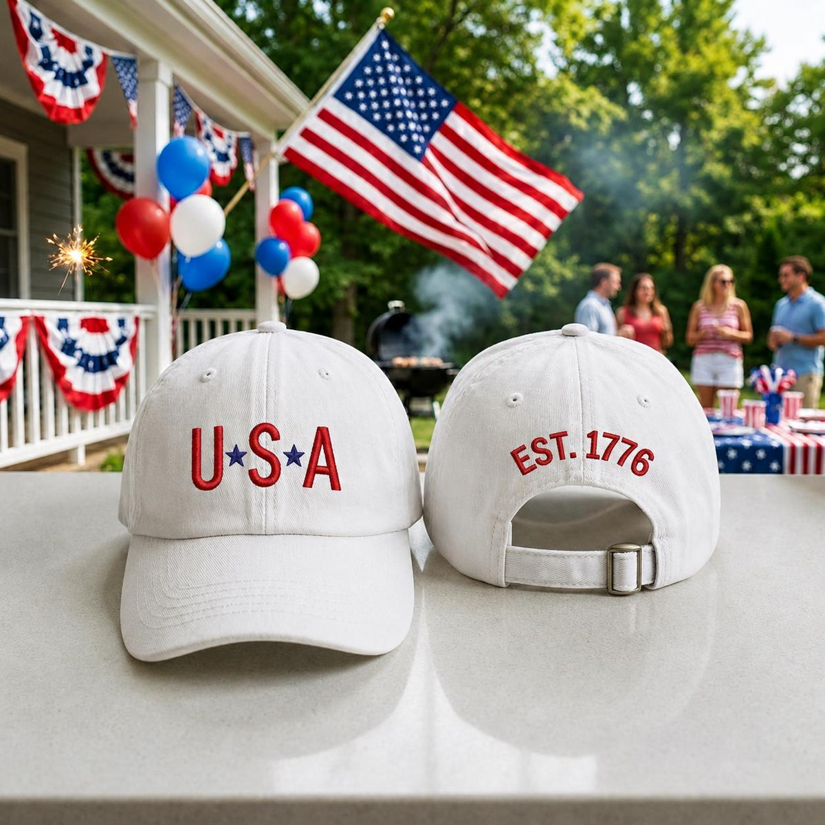 Vintage American Flag Embroidered Hat, Patriotic USA Baseball Cap, July 4th Gift