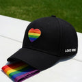 Rainbow Heart Embroidered Hat, Colorful Pride Baseball Cap, Equality Gift
