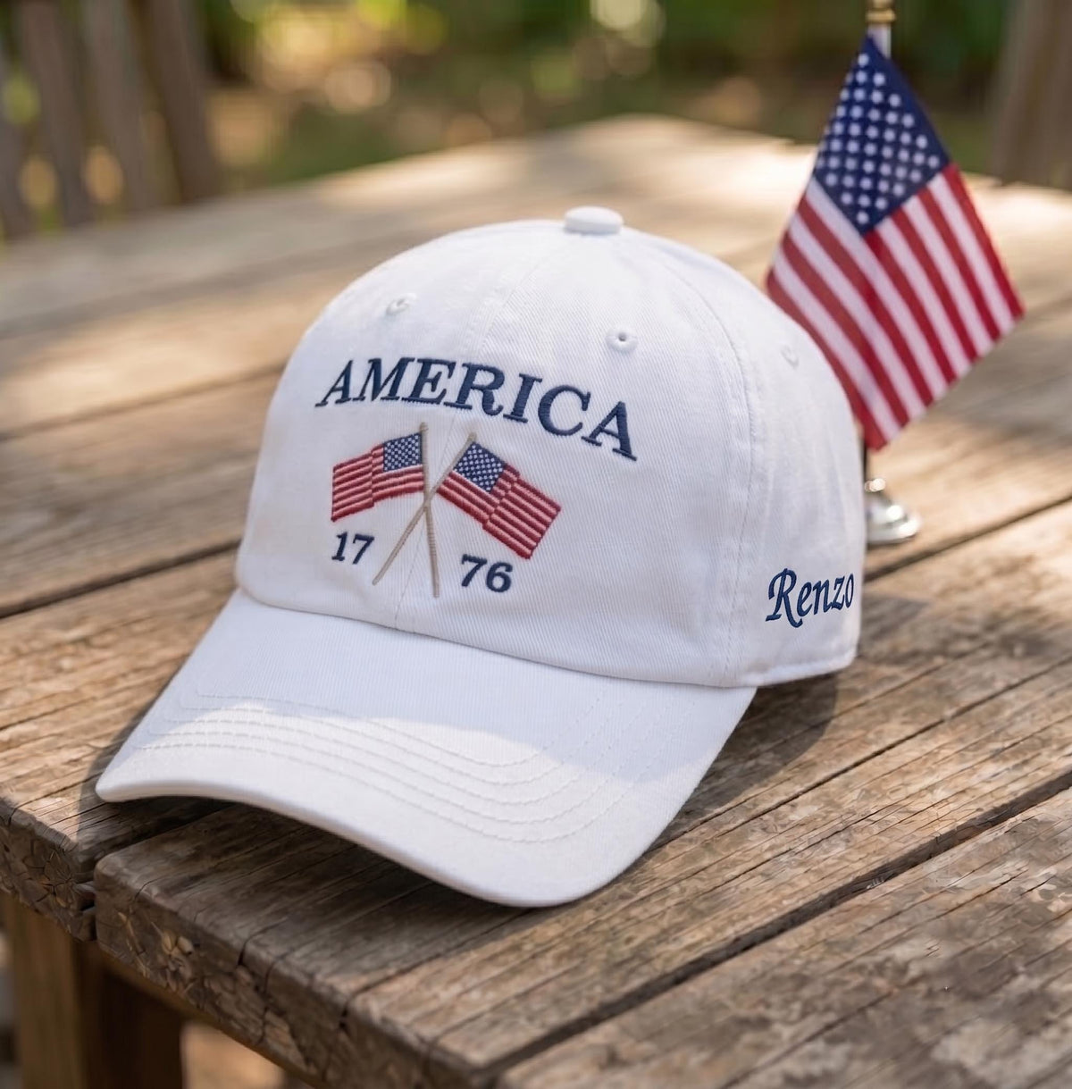 Custom Name America Hat, Personalized 1776 Flag Cap, Embroidered 4th of July Patriotic Baseball Hat, Vintage USA Group Cap