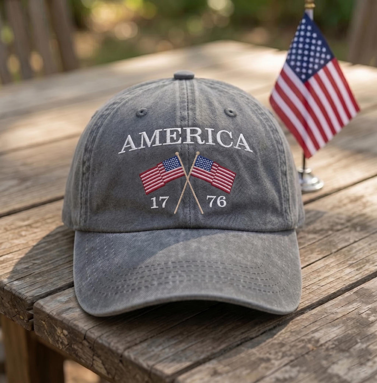 Custom Name America Hat, Personalized 1776 Flag Cap, Embroidered 4th of July Patriotic Baseball Hat, Vintage USA Group Cap