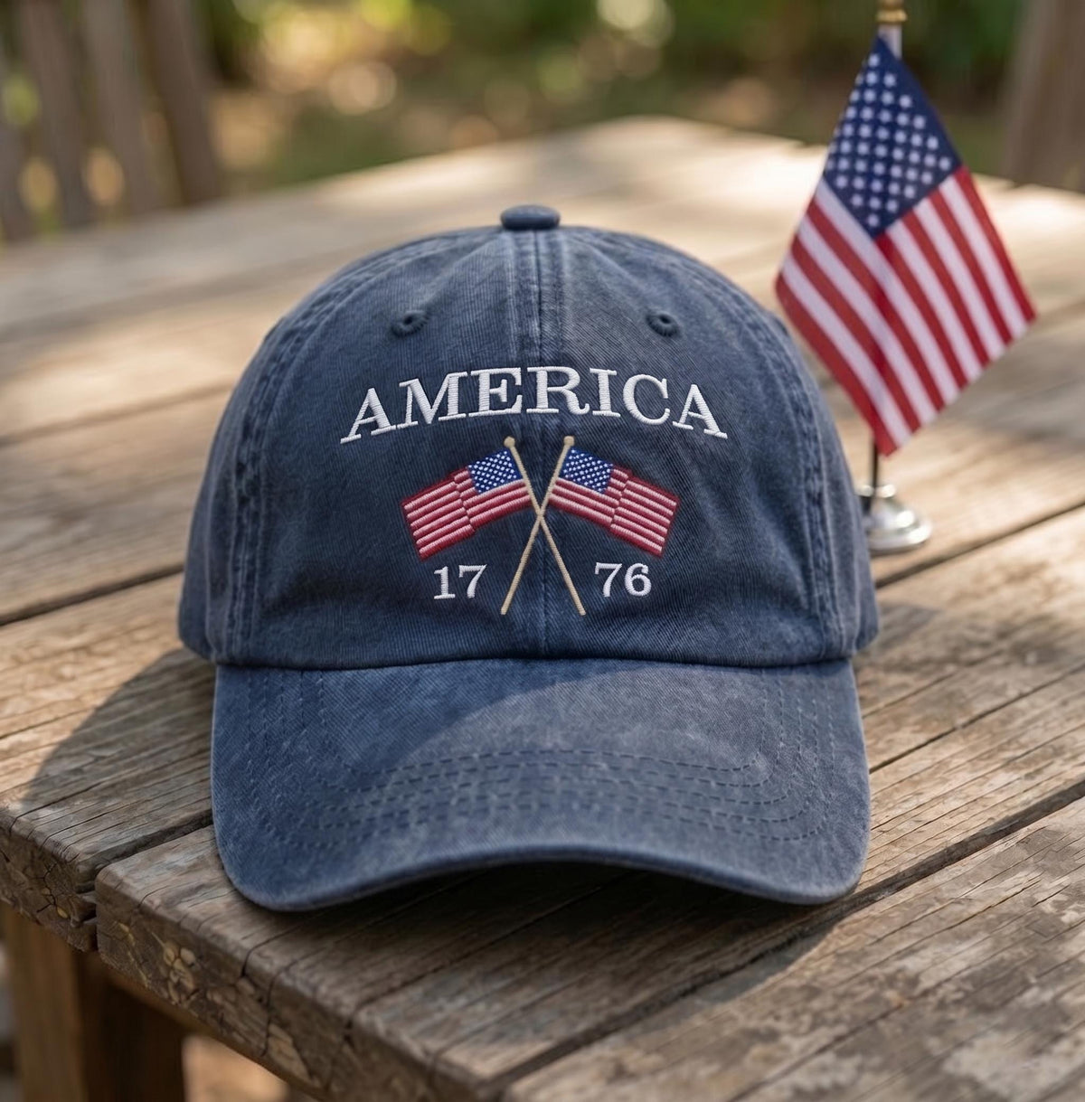 Custom Name America Hat, Personalized 1776 Flag Cap, Embroidered 4th of July Patriotic Baseball Hat, Vintage USA Group Cap