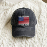 Custom Cousin Crew Embroidered Hat, Patriotic Family Matching Baseball Cap