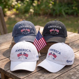 Custom Name America Hat, Personalized 1776 Flag Cap, Embroidered 4th of July Patriotic Baseball Hat, Vintage USA Group Cap