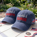 Matching Best Friends Embroidered Hats, Red White Blue Baseball Caps, Fourth of July Gift
