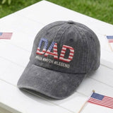 Personalized American Flag Dad Hat, Custom Father Name Baseball Cap, Patriotic Father's Day Gift
