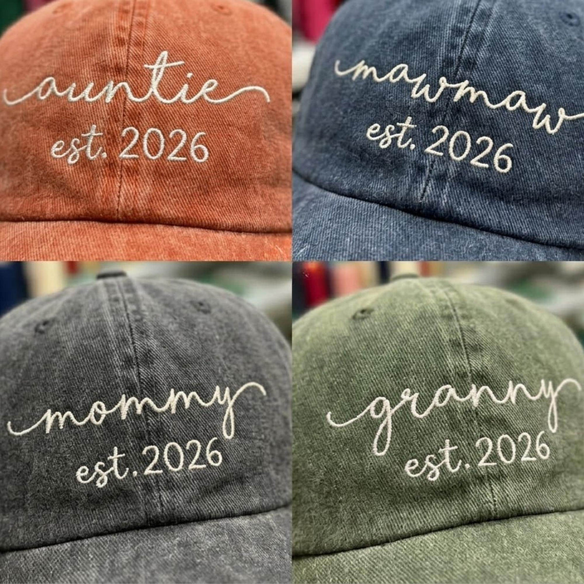 Personalized Mama Embroidered Hat, Custom Mimi Gigi Nana Name Baseball Cap, Mother's Day Gift