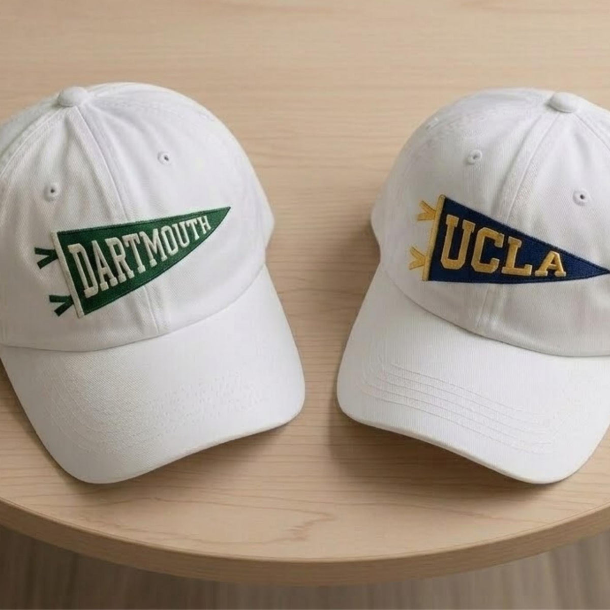 Custom College Pennant Embroidered Hat, Personalized University Flag Baseball Cap