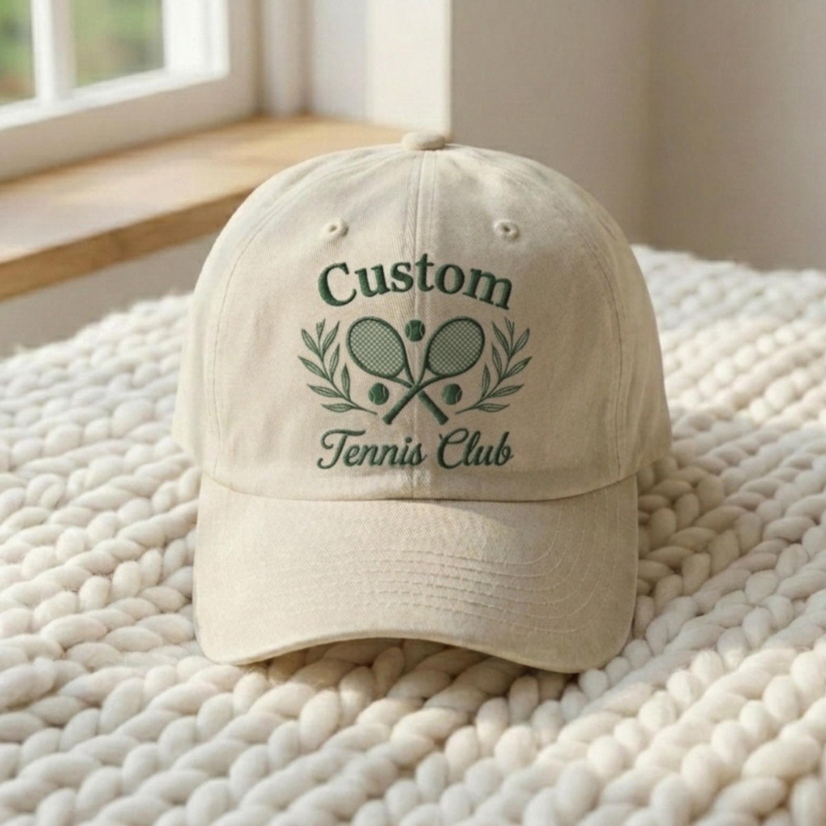 Personalized Tennis Embroidered Hat, Custom Group Cotton Baseball Cap, Tennis Team Gift