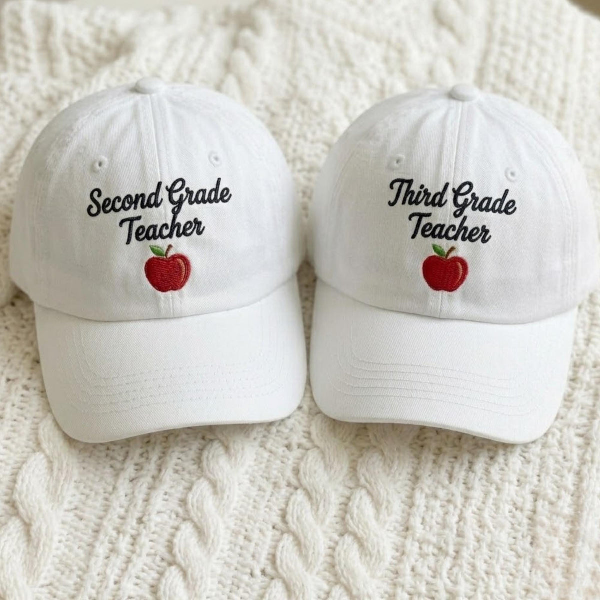 Custom Grade Teacher Embroidered Hat, Personalized School Grade Washed Cotton Baseball Cap