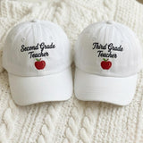 Custom Grade Teacher Embroidered Hat, Personalized School Grade Washed Cotton Baseball Cap