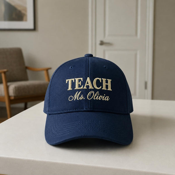 Custom Teacher Life Embroidered Hat, Personalized Educator Baseball Cap